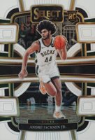 2023 Panini Select #98 Andre Jackson Jr. White Prizm Basketball Card