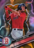 2022 Bowman's Best Top Prospects #TP8 Marcelo Mayer Gold Lava Refractor Baseball Card
