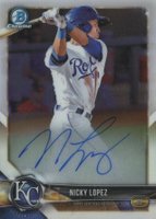2018 Bowman Chrome Prospects Autographs #BCPANL Nicky Lopez Baseball Card