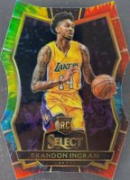 2016 Panini Select #101 Brandon Ingram Die-Cut Tie-Dye Prizm Basketball Card