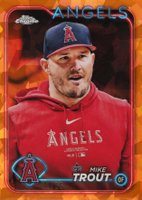 2024 Topps Chrome Sapphire #27 Mike Trout SP-Orange Baseball Card