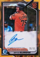 2024 Bowman Chrome Prospect Autographs #CPABE Bryce Eldridge Hta Gold Lava Refractor Baseball Card