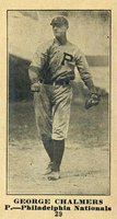 1916 Sporting News #29 George Chalmers Blank Back Baseball Card
