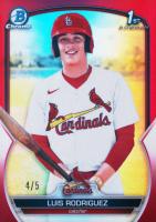 2023 Bowman Chrome Prospects #BCP130 Luis Rodriguez Red Refractor Baseball Card