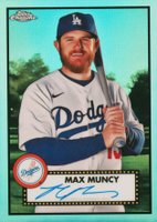 2021 Topps Chrome Platinum Anniversary Autographs #MM Max Muncy Aqua Refractor Baseball Card