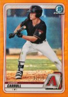 2020 Bowman Draft #BD114 Corbin Carroll Chrome-Orange Refractor Baseball Card