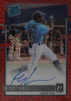 2020 Panini Donruss Optic Rated Rookies Signatures #RRSKL Kyle Lewis Red Mojo Baseball Card