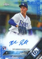 2016 Topps Chrome Rookie Autographs #RA-BS Blake Snell Blue Refractor Baseball Card