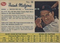 1962 Post Canadian #58 Frank Malzone Hand Cut Baseball Card