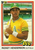 1981 Donruss #119 Rickey Henderson Baseball Card