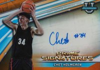 2021 Bowman University Prime Chrome Signatures #CH Chet Holmgren Orange Basketball Card