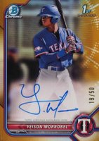 2022 Bowman Chrome Prospect Autographs #CPAYML Yeison Morrobel Gold Refractor Baseball Card