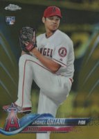 2018 Topps Chrome #150 Shohei Ohtani Pitching-Gold Refractor Baseball Card