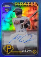 2024 Topps Chrome Rookie Autographs #RAHAD Henry Davis Blue Refractor Baseball Card