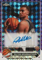 2023 Topps Chrome Topps Chrome Autographs #CGVW Victor Wembanyama Purple Geometric Basketball Card