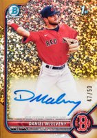 2022 Bowman Chrome Prospect Autographs #CPADMY Daniel Mcelveny Gold Mini Diamond Refractor Baseball Card