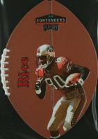 1998 Playoff Contenders Leather #81 Jerry Rice Red Football Card
