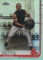 2019 Topps Chrome #50 Mookie Betts Lifting Medicine Ball-Refractor Baseball Card