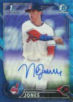 2016 Bowman Draft Chrome Draft Picks Autographs #CDANJ Nolan Jones Blue Wave Refractor Baseball Card