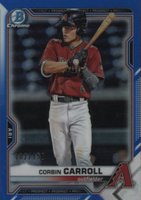 2021 Bowman Chrome Prospects #BCP142 Corbin Carroll Blue Refractor Baseball Card