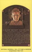 1964 DATE Hall of Fame Yellow Plaque Postcard # Mickey Cochrane Baseball Card