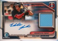 2024 Bowman Chrome Chrome Autograph Relics #WJ Walker Jenkins Baseball Card