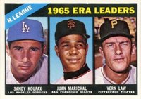 1966 Topps #221 N.L. E.R.A. Leaders Baseball Card