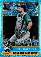 2025 Topps Heritage #472 Cal Raleigh Chrome-Light Blue Sparkle Refractor Baseball Card