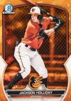 2023 Bowman Sapphire Edition Chrome Prospects #BCP20 Jackson Holliday Orange Baseball Card