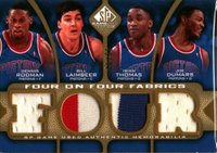 2009 SP Game Used 4 on 4 Fabrics # Bill Laimbeer/Dennis Rodman/Horace Grant/Isiah Thomas/Joe Dumars/Michael Jordan/Scottie Pippen/Steve Kerr 65 Parallel Basketball Card