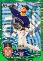 2023 Topps Chrome #43 Nolan Jones Green Sonar Refractor Baseball Card