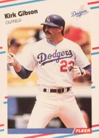 1988 Fleer Update Glossy #U-93 Kirk Gibson Baseball Card