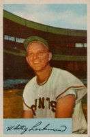 1954 Bowman #153b Whitey Lockman 102/333 Assists Baseball Card