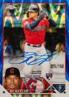 2023 Topps Chrome Rookie Autograph #RABN Bo Naylor Blue Raywave Baseball Card