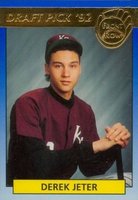 1992 Front Row Draft Pick #55 Derek Jeter Gold Baseball Card