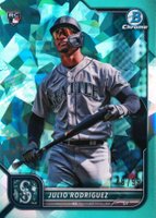 2022 Bowman Chrome Sapphire Edition #48 Julio Rodriguez SP-Aqua Baseball Card