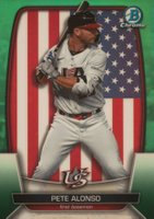 2023 Bowman Chrome World Baseball Classic Flag #WBC80 Pete Alonso Green Baseball Card