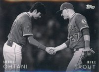 2018 Topps on Demand Black & White Candid Moments #CM-1 Mike Trout/Shohei Ohtani Baseball Card