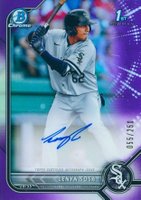 2022 Bowman Chrome Prospect Autographs #CPALS Lenyn Sosa Purple Refractor Baseball Card