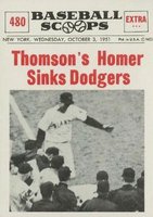 1961 Nu-Card Baseball Scoops #480 Thomson Homer Sinks Dodgers Baseball Card