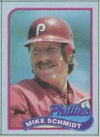 1989 Topps Box Panels Hand Cut #L Mike Schmidt Baseball Card