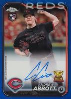 2024 Topps Chrome Rookie Autographs #RAAA Andrew Abbott Blue Refractor Baseball Card