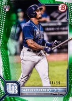 2022 Bowman #12 Wander Franco Green Pattern Baseball Card