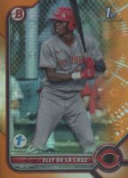 2022 Bowman 1st Edition #BPPF50 Elly de La Cruz Orange Foil Baseball Card