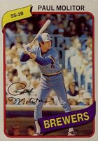 1980 Topps #406 Paul Molitor Baseball Card