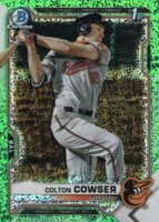 2021 Bowman Draft #BDC166 Colton Cowser Chrome-Green Sparkle Refractor Baseball Card