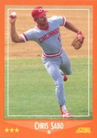 1988 Score Traded #100T Chris Sabo Baseball Card