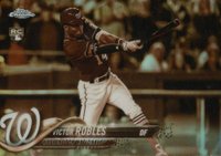 2018 Topps Chrome #175 Victor Robles Batting-Sepia Refractor Baseball Card