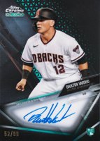 2021 Topps Chrome Black Autographs #DV Daulton Varsho Green Refractor Baseball Card
