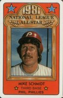 1981 Perma-Graphics All-Star Credit Cards # Mike Schmidt Baseball Card